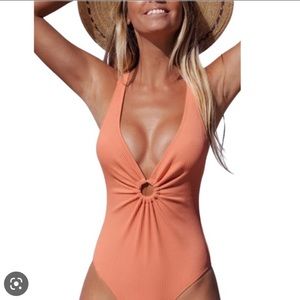 CUPSHE Sunburst O Ring One Piece *Rib  Size: XL NWT